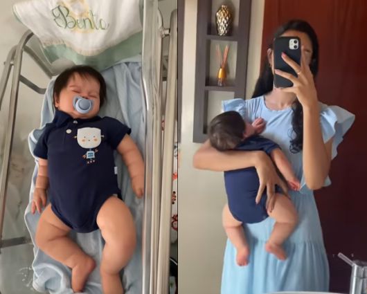 브라질 인플루언서 야스민 베커가 게재한 인형과 병원에 가는 영상. /사진=야스민 베커 인스타그램 갈무리