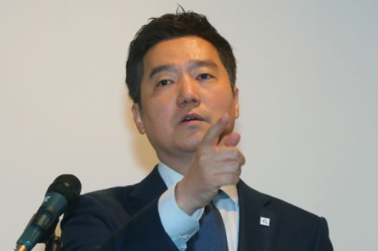 김세의 가로세로연구소 대표가 7일 오후 서울 강남구 스페이스쉐어에서 열린 배우 김수현의 중대범죄 관련 기자회견에서 인사말을 하고 있다. /사진=뉴시스