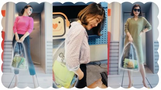 최화정이 신박한 명품 비닐백을 선보였다. 비닐백과 가죽 파우치가 세트인 해당 제품은 2018년 약 81만원에 출시됐다. /사진=유튜브 갈무리