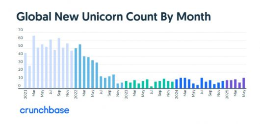 글로벌 기업정보 플랫폼 크런치베이스에 따르면 올 5월 한 달 간 전 세계에서 총 13개 스타트업이 새롭게 유니콘 대열에 합류했다./사진=크런치베이스 갈무리