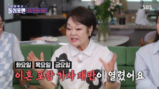 과거 가정 재판을 방청했던 이혜정. /사진=SBS '신발 벗고 돌싱포맨' 캡처