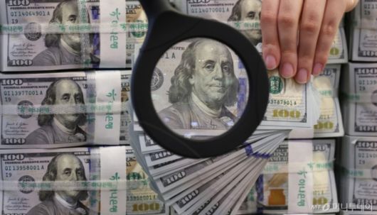 5일 서울 중구 하나은행 위변조대응센터 직원이 달러화를 정리하고 있다.   /사진=뉴스1