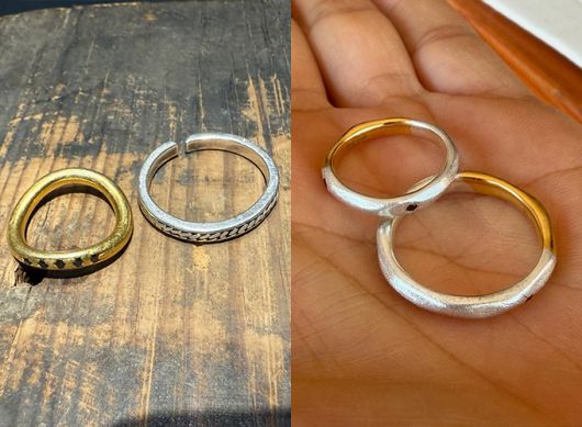 가수 이효리가 공개한 이전 결혼반지와 새로 제작한 결혼반지의 모습. /사진=이효리 인스타그램