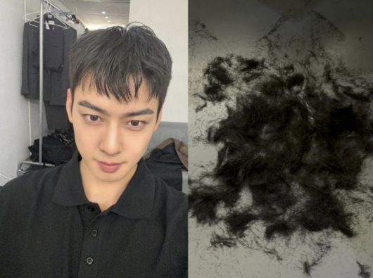 가수 겸 배우 차은우가 군입대를 앞두고 머리카락을 짧게 잘랐다./사진=차은우 SNS