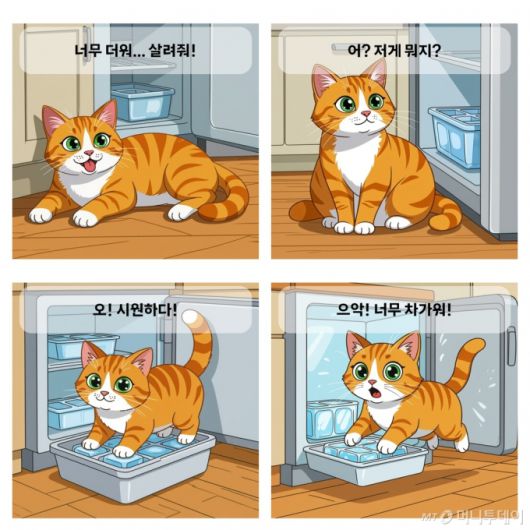 에이닷엑스 4.0 기반의 '에이닷엑스 챗'으로 생성한 4컷만화. /사진=에이닷엑스 챗 캡처