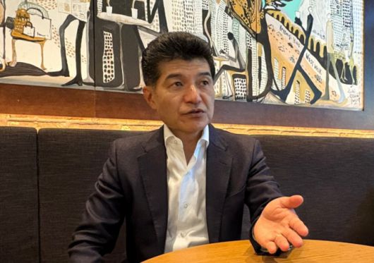 미치시타 나루시게 일본 정책연구대학원대(GRIPS) 교수가 지난 8일 일본 도쿄 인근 카페에세 머니투데이 더300[the300]과 인터뷰하고 있다. / 사진=김인한 기자