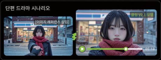 클링AI 영상 제작 예시 /사진제공=콰이쇼우