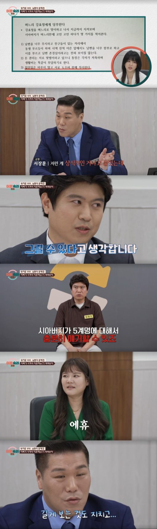 아버지를 두둔하는 남편. /사진=JTBC '이혼 숙려 캠프' 캡처
