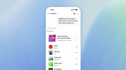 챗GPT에 스포티파이를 연동한 모습/사진=오픈AI