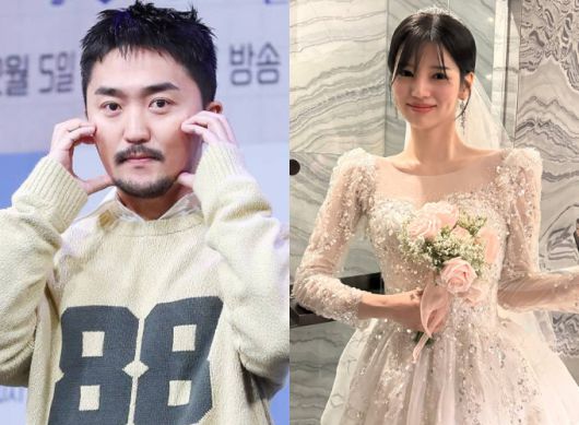 인플루언서 안유정(본명 이유정·오른쪽)이 웨딩드레스를 입은 사진을 올려 연인인 방송인 유병재(왼쪽)와의 결혼설이 불거진 가운데, 소속사 측이 입장을 밝혔다./사진=머니투데이 DB, 안유정 인스타그램