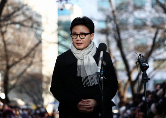 한동훈 전 국민의힘 대표가 지난 3일 서울 여의도 국회도서관 인근 쪽문에서 '12·3 비상계엄' 1년을 맞아 기자회견을 하고 있다.  /사진=뉴스1