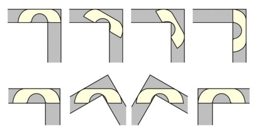 폭이 '1'인 L자 모양의 복도를 지나는 거버의 소파 /사진=백진언(https://arxiv.org/pdf/2411.19826)