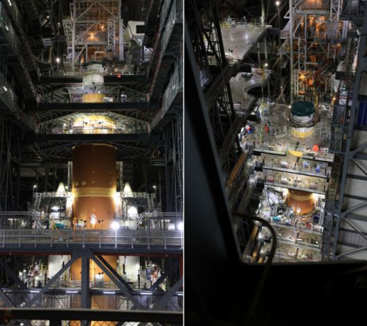 NASA가 개발한 30층 건물 규모의 대형 달·화성 탐사용 발사체 'SLS' /사진=NASA