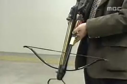 2007년 1월 15일 김명호 전 성균관대학교 수학과 교수가 당시 서울고법 민사2부 박홍우 부장판사에게 이른바 '석궁 테러'를 가하는 일이 벌어졌다. /사진=MBC 뉴스 갈무리