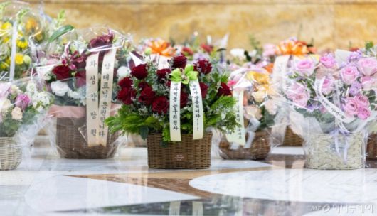 (서울=뉴스1) 이승배 기자 = 장동혁 국민의힘 대표가 18일 서울 여의도 국회에서 더불어민주당의 통일교 및 공천뇌물 특검 수용을 촉구하며 4일째 단식을 하는 가운데 로텐더홀에 장 대표를 응원하는 꽃바구니가 놓여있다. 2026.1.18/뉴스1  Copyright (C) 뉴스1. All rights reserved. 무단 전재 및 재배포,  AI학습 이용 금지. /사진=(서울=뉴스1) 이승배 기자