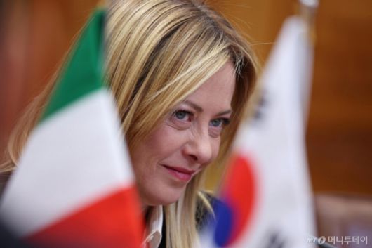 [서울=뉴시스] 최동준 기자 = 조르자 멜로니 이탈리아 총리가 19일 청와대에서 열린 이재명 대통령과 한-이탈리아 정상회담에서 발언하고 있다. 2026.01.19. photocdj@newsis.com /사진=