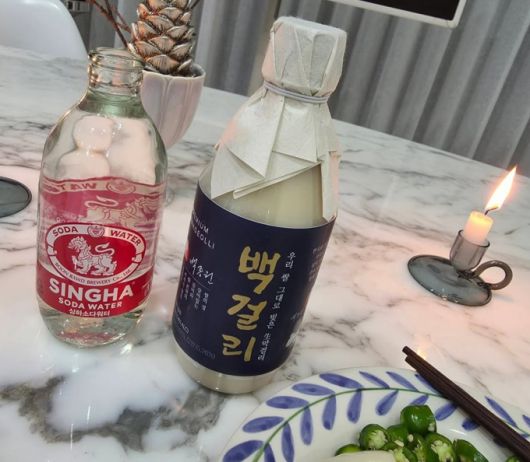 더본코리아가 선보인 전통주 백걸리 /사진=소유진 인스타그램