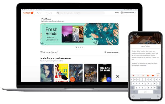 왓패드 PC 웹과 모바일 애플리케이션(앱). /왓패드 제공