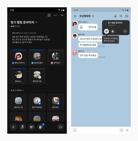 카카오톡 오픈채팅 속 '보이스룸' 참고 이미지. /카카오