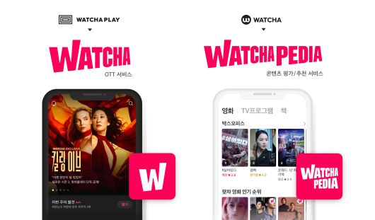 왓챠의 변천사. 왓챠는 2015년 OTT 플랫폼 왓챠플레이로 출범한 뒤 2020년 왓챠로 사명을 바꿨다. 이에 따라 콘텐츠 평가 및 추천 서비스인 왓챠는 왓챠피디아로 이름을 변경했다. /왓챠