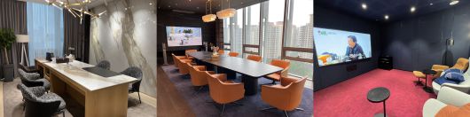 서울 반포동에 위치한 신한은행 PWM패밀리오피스 반포센터의 상담실, 다이닝룸, 미디어룸. /김수정 기자