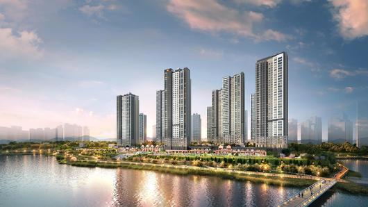 'e편한세상 성성호수공원' 단지 투시도. /DL이앤씨 제공