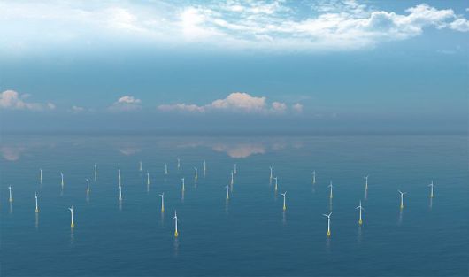 뷔나에너지의 한국 사업 중, 2026년 하반기 착공 예정인 태안 해상 풍력발전 가상 이미지. /뷔나에너지