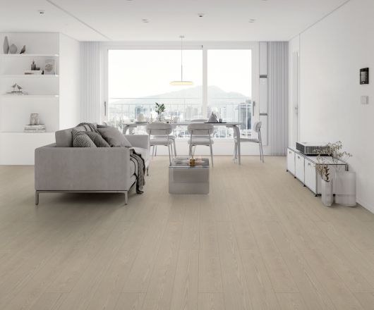 일반 마루보다 습기에 강한 'LX Z:IN 바닥재 에디톤 마루'가 적용된 공간. /LX하우시스 제공