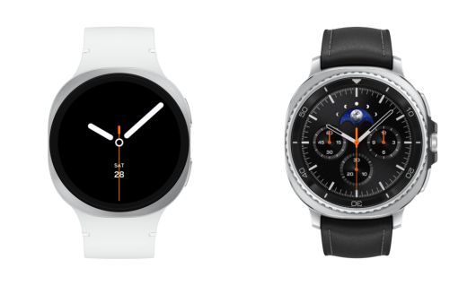 갤럭시 워치8 44㎜ 실버(왼쪽)와 갤럭시 워치8 클래식 46㎜ 블랙 제품 이미지./삼성전자 제공