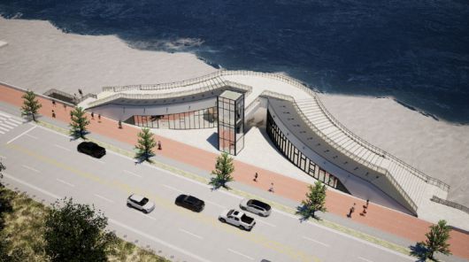 포항 송도해수욕장이 18년 만에 재개장한다. 사진은 바다시청 조감도. 포항시 제공