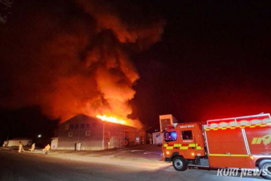 양양군 현남면 창고 건물 화재(강원특별자치도 소방본부 제공)
