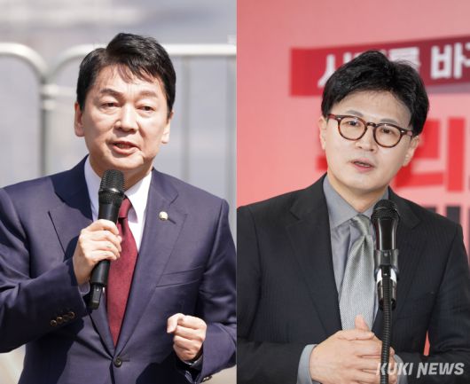 안철수 국민의힘 의원과 한동훈 전 국민의힘 대표. 쿠키뉴스 자료사진