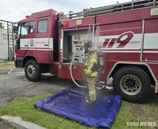 충남소방본부가 개발한 다기능 장비 데콘 노즐.