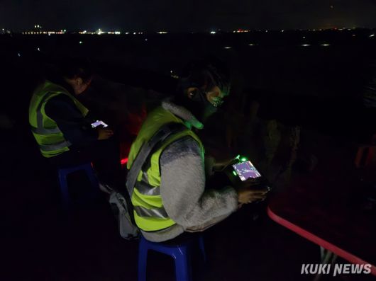 충남 당진 석문방조제에서 야간 해루질시 사망과 사고가 이어지자 당진시가 야간 특수드론을 활용해 안전대책을 강구하고 있다. 독자제공