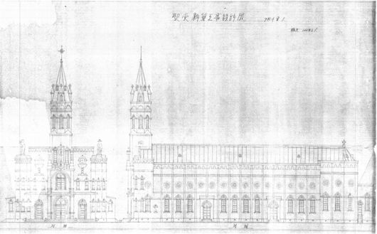 전주 중앙성당 설계 당시 도면