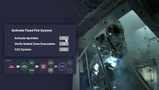 AI-Ready DCSS를 활용한 화재 대응 및 진입 활동 예시. KRISO