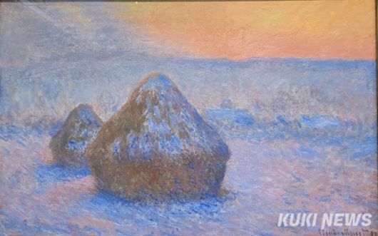 클로드 모네, 밀짚 더미 (일몰, 눈 효과), 1890~91, 캔버스에 유채, 65.3× 100.4cm, 시카고 미술관