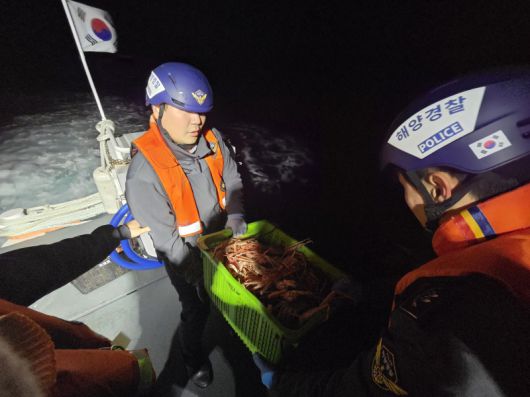 불법 포획된 대게 방류 현장 모습. 포항해경 제공