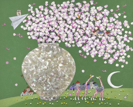 두요 김민정 작가의 작품 '빛나는 순간'/[사진=이상묵 기자]