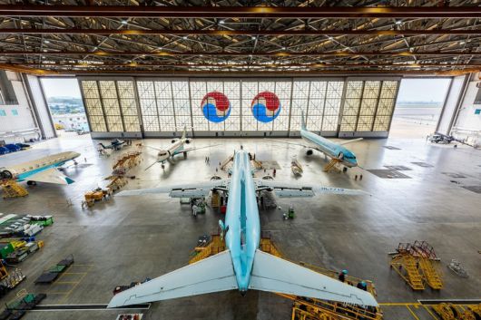 서울 김포공항 인근의 대한항공 본사에 위치한 격납고