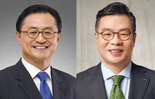 (왼쪽부터) 유상호 한국투자증권 부회장, 정일문 신임 한국투자증권 부회장 / 사진제공= 한국투자증권(2023.11.23)