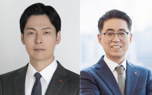 신유열 롯데지주 미래성장실장 전무(왼쪽), 노준형 롯데지주 ESG경영혁신실장 부사장 /사진제공=롯데