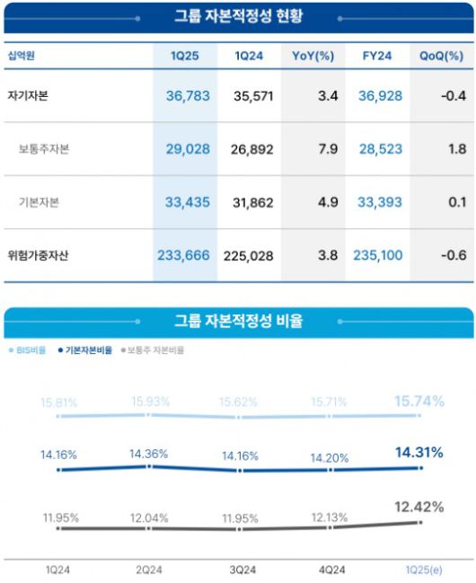 우리금융그룹 자본적정성 추이 / 자료 = 우리금융지주