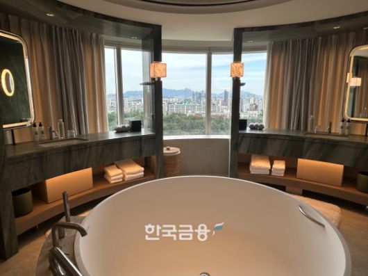 욕실에서 서울 시내가 한 눈에 보인다. /사진=박슬기 기자