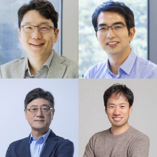 (좌측 상단부터 시계방향으로) 임우형·이홍락 LG AI연구원장, 김성훈 업스테이지 대표, 정재헌 SKT CEO. /사진=각 사