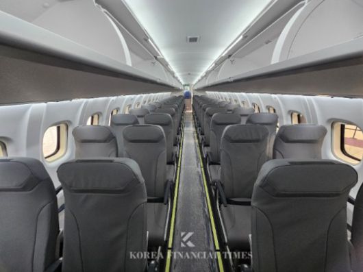 섬에어 1호 신조기 'ATR72-600' 내부 모습. /사진=신혜주 기자