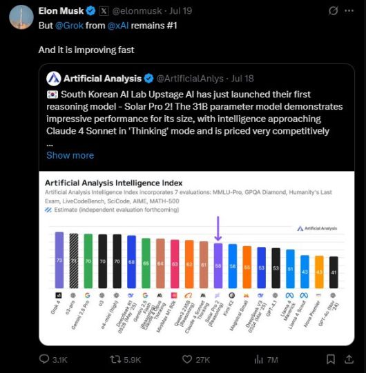 [일론 머스크 X 화면 캡처]