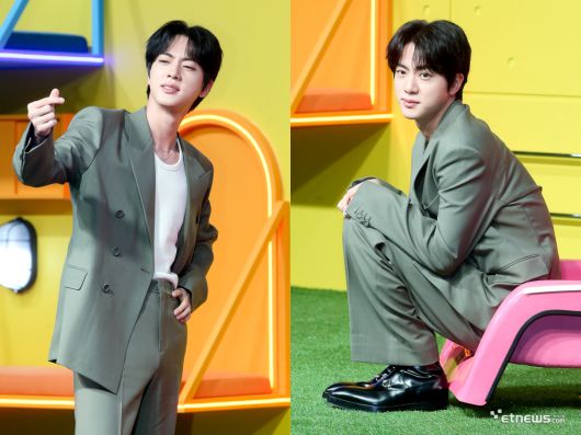 15일 서울 종로구 JW메리어트 동대문스퀘어 그랜드볼룸에서는 넷플릭스 예능 '대환장 기안장' 기자간담회가 열렸다. 방탄소년단 진이 포토타임에 응하고 있다. (사진=이승훈 기자)