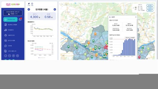 스마트서울뷰 화면, 한눈에 보는 서울