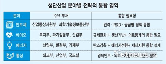 첨단산업 분야별 전략적 통합 영역
